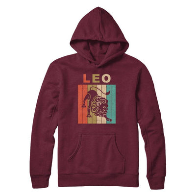 Vintage Leo Zodiac July August Birthday Gift-T-Shirt & Hoodie-Pullover Hoodie-Maroon
