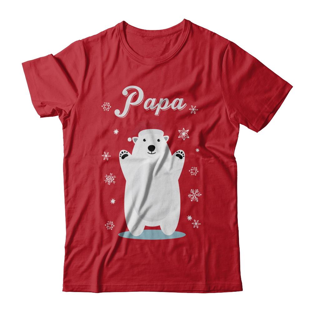 Papa Bear Christmas Santa Pajamas-T-Shirt & Sweatshirt-Classic T-Shirt-Red