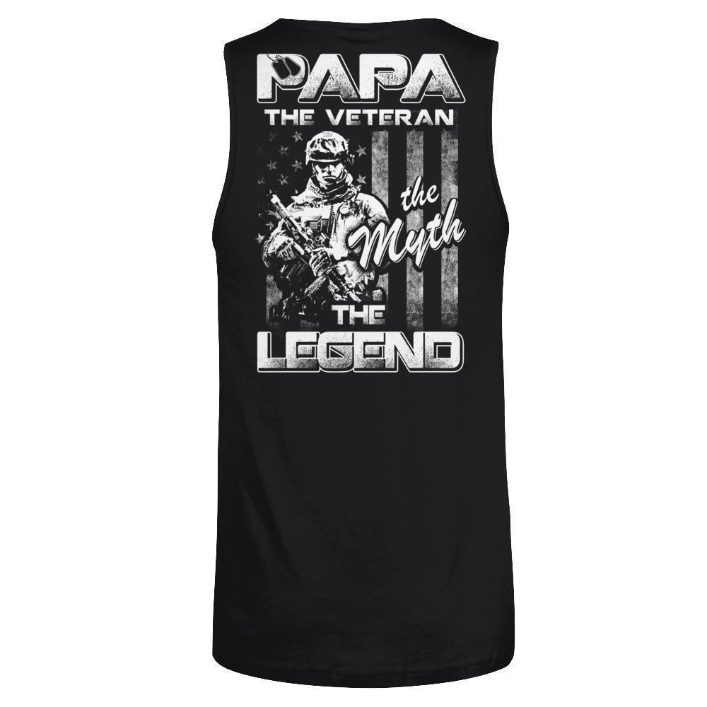 Papa The Veteran The Myth The Legend-T-Shirt & Hoodie-Unisex Tank-Black