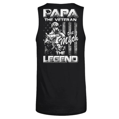 Papa The Veteran The Myth The Legend-T-Shirt & Hoodie-Unisex Tank-Black