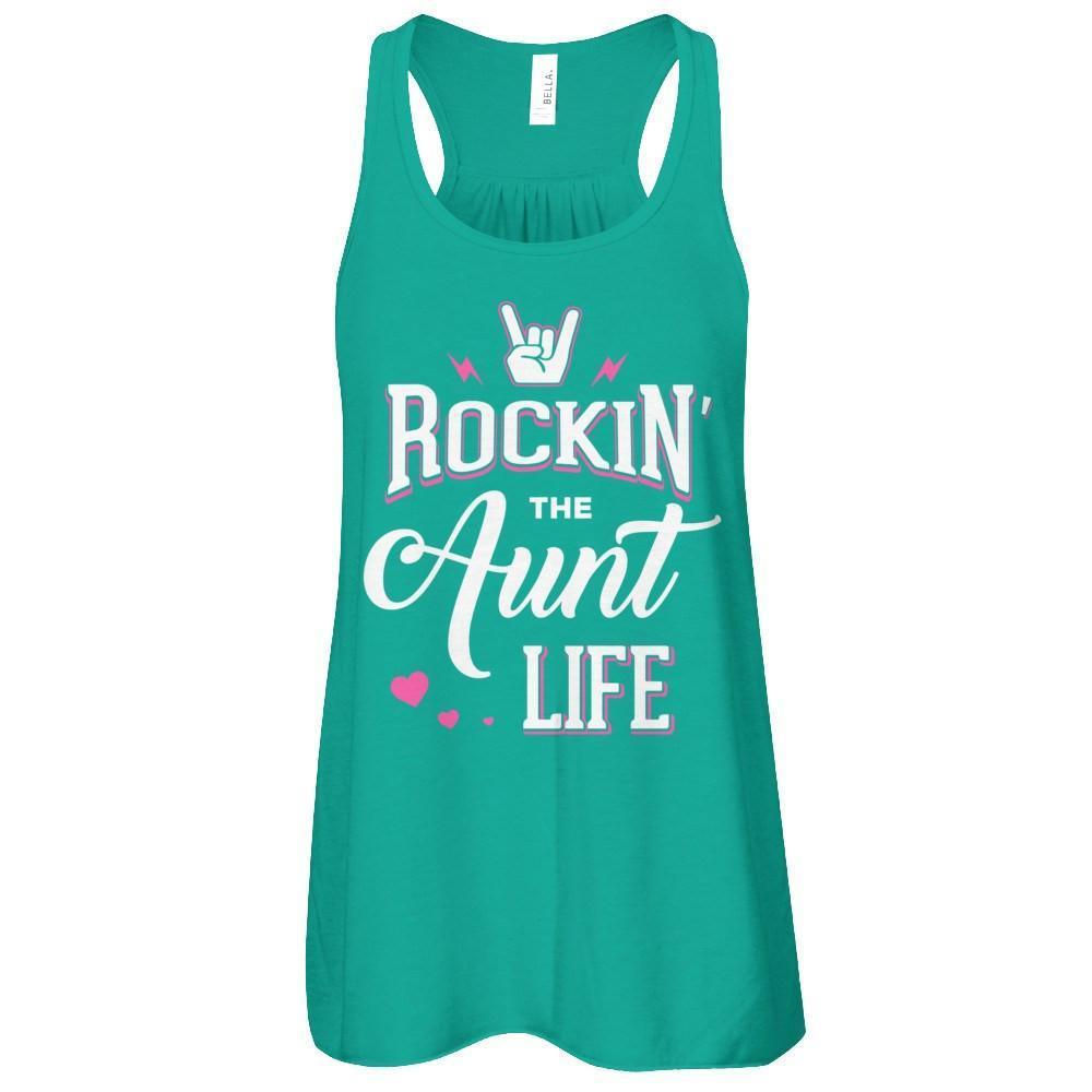 Rockin' The Aunt Life-T-Shirt & Tank Top-Women's Flowy Racerback Tank-Kelly