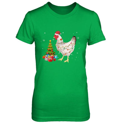 Vintage Chicken Merry Christmas Light Led-T-Shirt & Hoodie-Women's T-Shirt-Irish Green