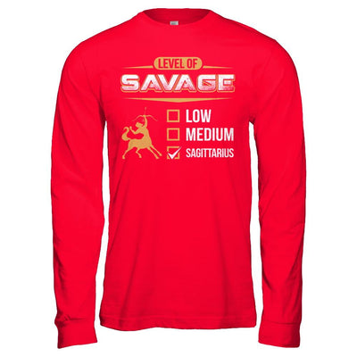 Level Of Savage Sagittarius-T-Shirt & Hoodie-Long Sleeve T-Shirt-Red