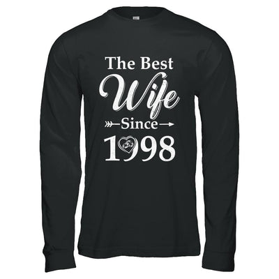 23th Married Together Anniversary Since 1998 Husband Wife-T-Shirt & Hoodie-Long Sleeve T-Shirt-Black