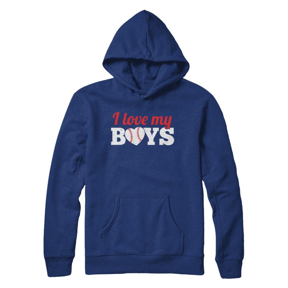 Love My Boys Mom And Dad Baseball-T-Shirt & Hoodie-Pullover Hoodie-Deep Royal