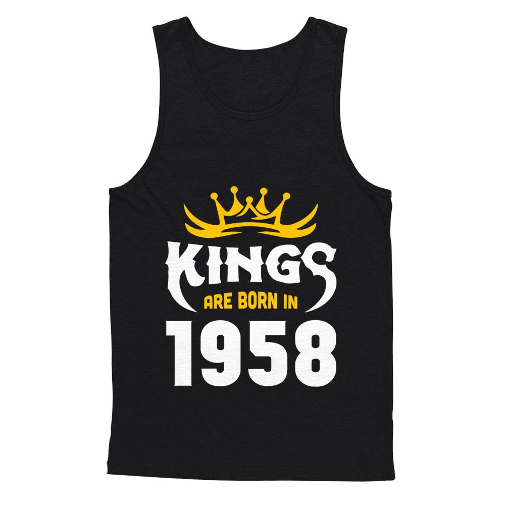 Kings Are Born In 1958 Birthday Gift-T-Shirt & Hoodie-Unisex Tank-Black