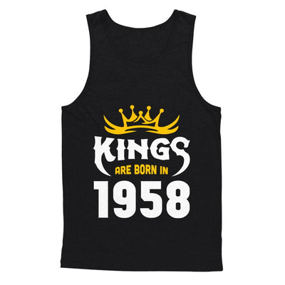 Kings Are Born In 1958 Birthday Gift-T-Shirt & Hoodie-Unisex Tank-Black