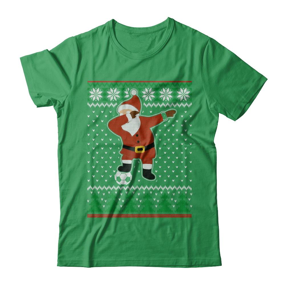 Dabbing Santa Soccer Ugly Sweater Christmas-T-Shirt & Sweatshirt-Premium T-Shirt-Kelly Green