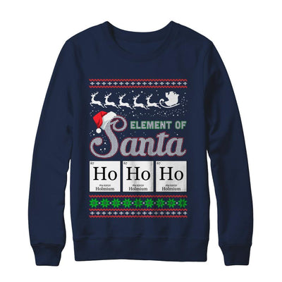 Hohoho Element Of Santa Chemistry Christmas-T-Shirt & Sweatshirt-Crewneck Sweatshirt-Navy