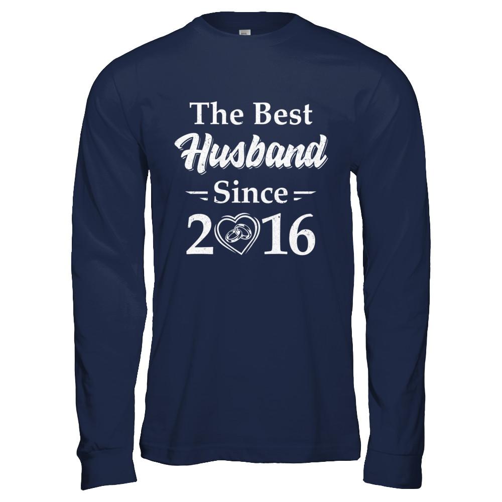 5th Married Together Anniversary Since 2016 Wife Husband-T-Shirt & Hoodie-Long Sleeve T-Shirt-Navy