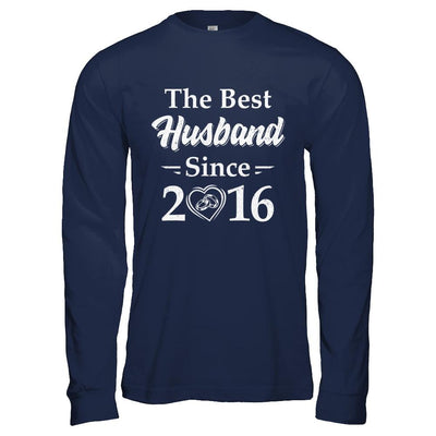 5th Married Together Anniversary Since 2016 Wife Husband-T-Shirt & Hoodie-Long Sleeve T-Shirt-Navy