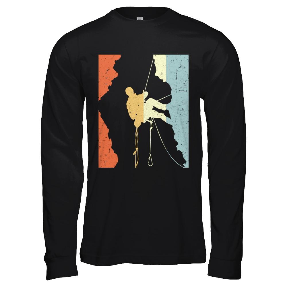 Vintage Rock Climbing Climb-T-Shirt & Hoodie-Long Sleeve T-Shirt-Black