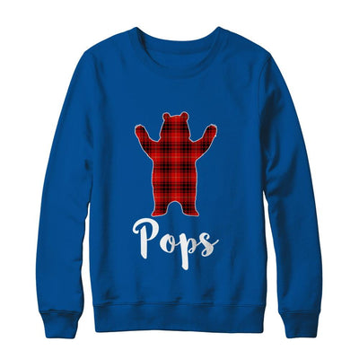 Red Pops Bear Buffalo Plaid Family Christmas Pajamas-T-Shirt & Sweatshirt-Crewneck Sweatshirt-Deep Royal