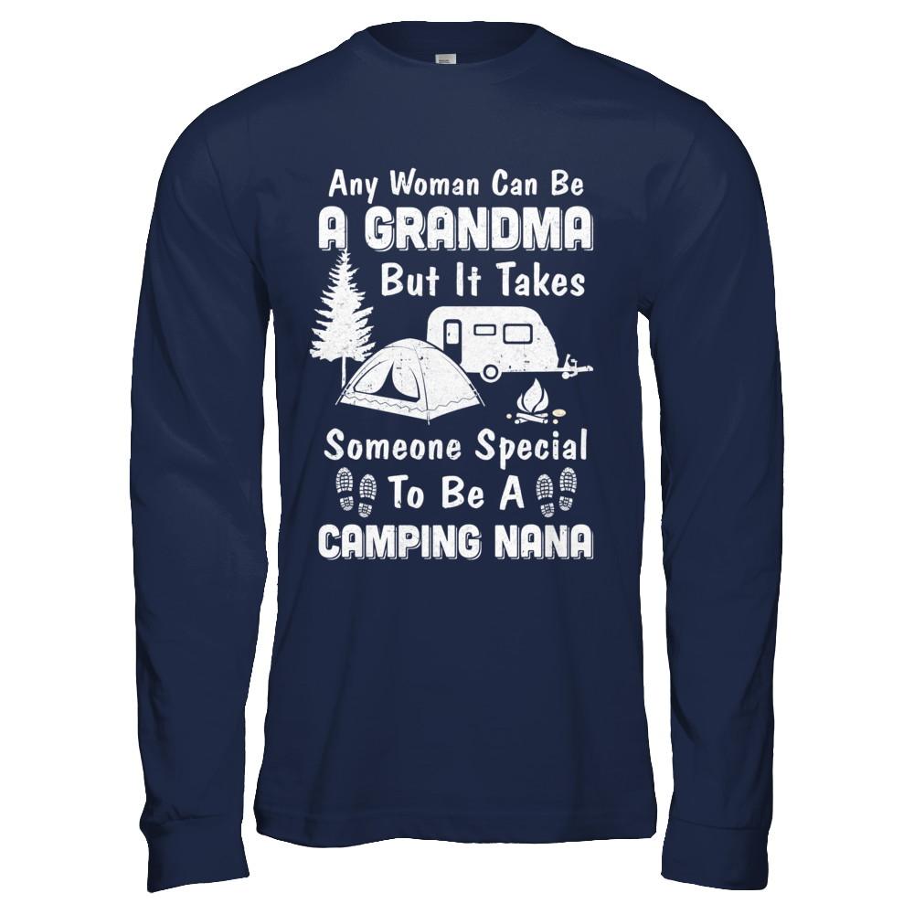 Camping Nana Grandma Mothers Day Gift-T-Shirt & Hoodie-Long Sleeve T-Shirt-Navy