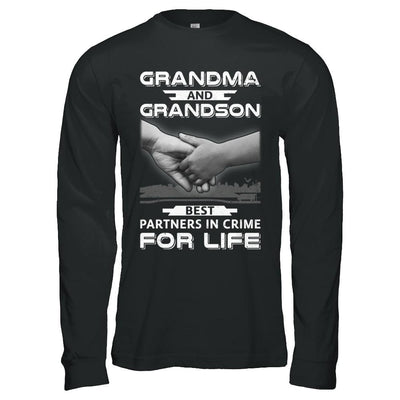 Grandma And Grandson Best Partners In Crime For Life-T-Shirt & Hoodie-Long Sleeve T-Shirt-Black