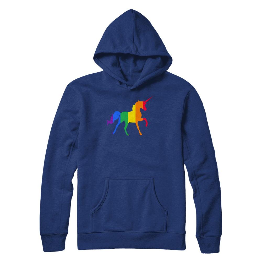 Pride LGBT Unicorn Gift Rainbow LGBT Gay Lesb-T-Shirt & Hoodie-Pullover Hoodie-Deep Royal
