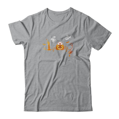Funny Nurse Nursing Stethoscope Pumpkin Halloween-T-Shirt & Tank Top-Classic T-Shirt-Sport Grey