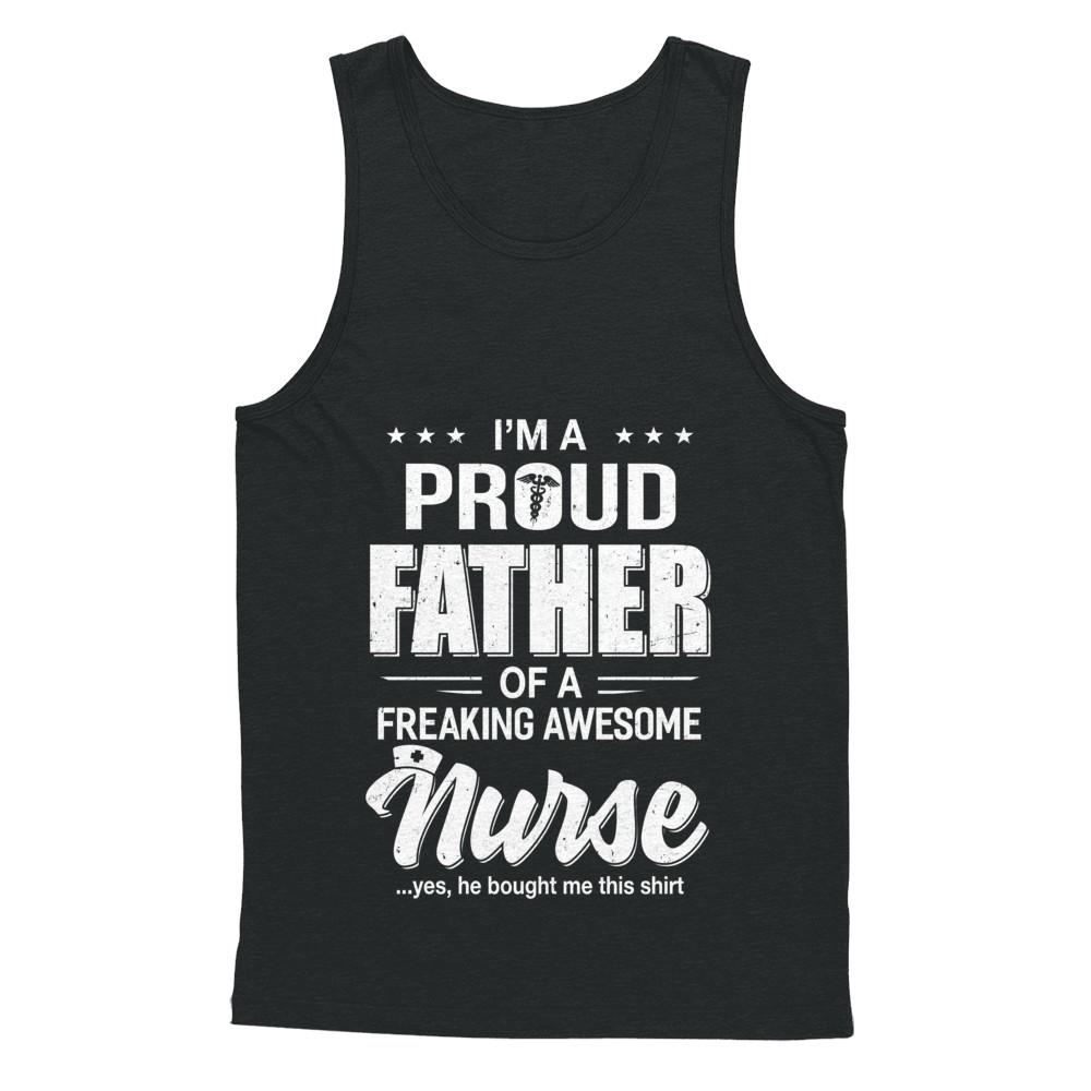 I'm A Proud Father From Awesome Nurse Son Dad-T-Shirt & Hoodie-Unisex Tank-Black
