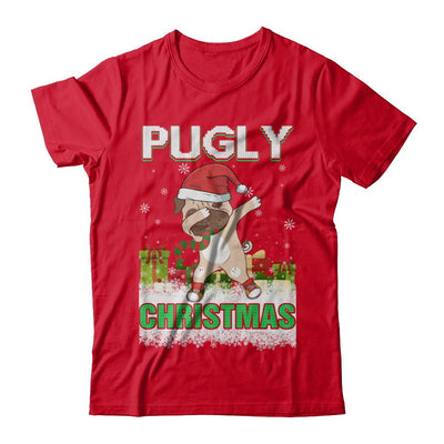 Dabbing Pug Claus Pugly Christmas Ugly Sweater Christmas-T-Shirt & Sweatshirt-Premium T-Shirt-Red