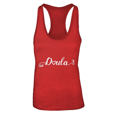 Doula Heart For Birth Baby Born Postpartum-T-Shirt & Tank Top-Women's Ideal Racerback Tank-Red