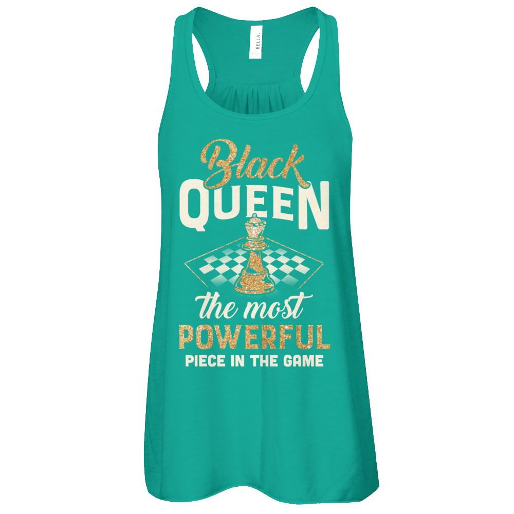 Black Queen The Most Powerful Piece In The Game-T-Shirt & Tank Top-Women's Flowy Racerback Tank-Kelly