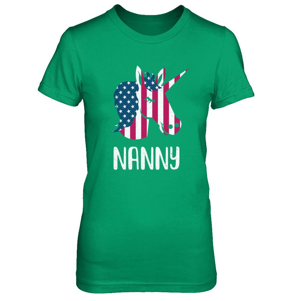 Patriotic Nanny Unicorn Americorn 4Th Of July-T-Shirt & Hoodie-Women's T-Shirt-Irish Green