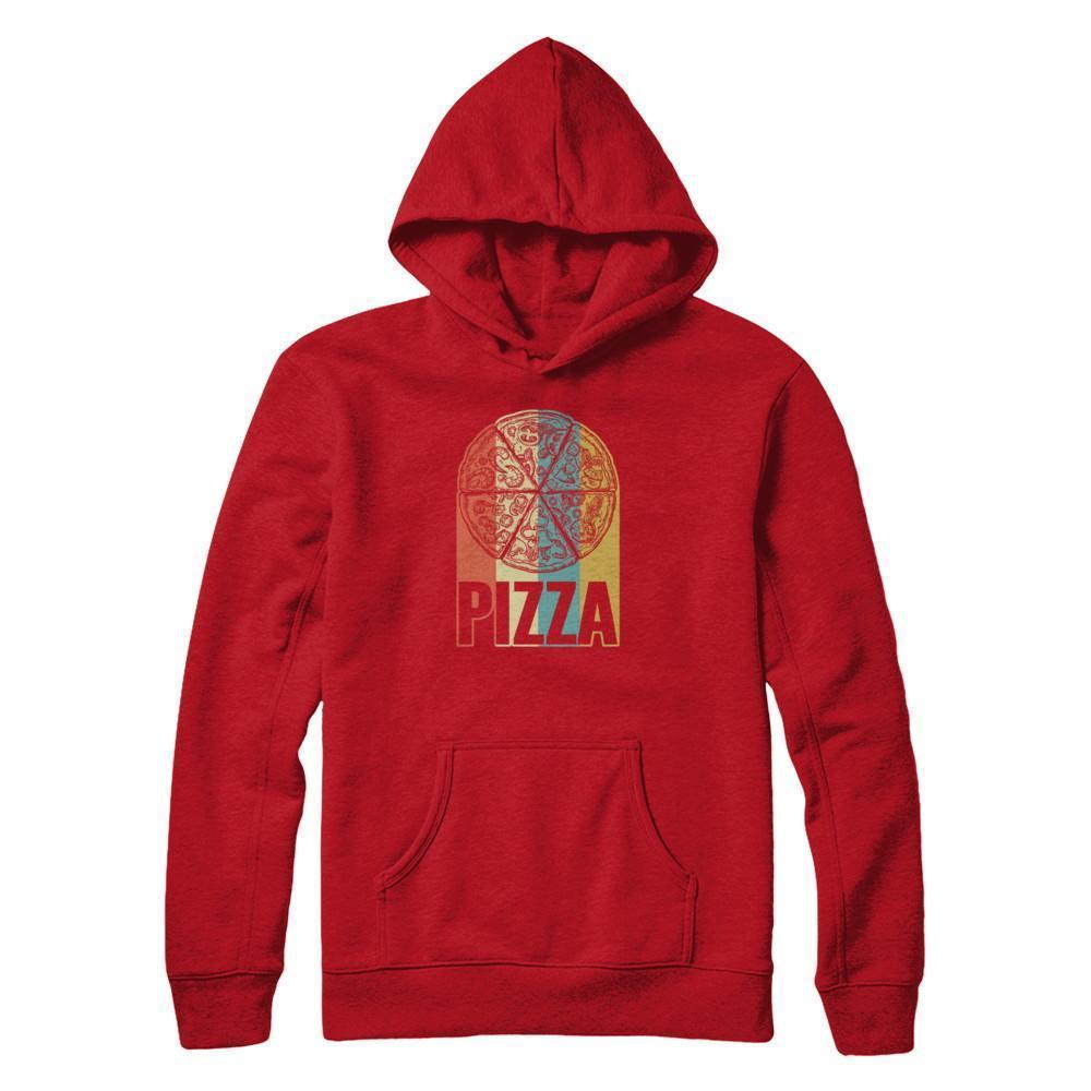 Classic Vintage Retro Style Pizza-T-Shirt & Tank Top-Pullover Hoodie-Red