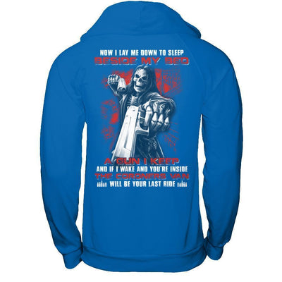 Now I Lay Me Down To Sleep Beside My Bed A Gun I Keep-T-Shirt & Hoodie-Pullover Hoodie-Royal
