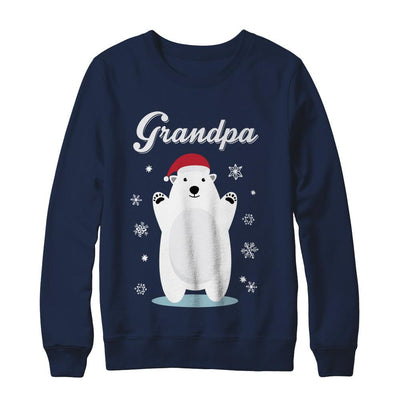 Grandpa Bear Christmas Santa Pajamas-T-Shirt & Sweatshirt-Crewneck Sweatshirt-Navy