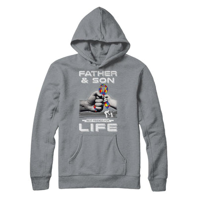 Autism Awareness Father And Son Best Friends For Life-T-Shirt & Hoodie-Hanes - Heavyweight Pullover Hoodie-Light Steel