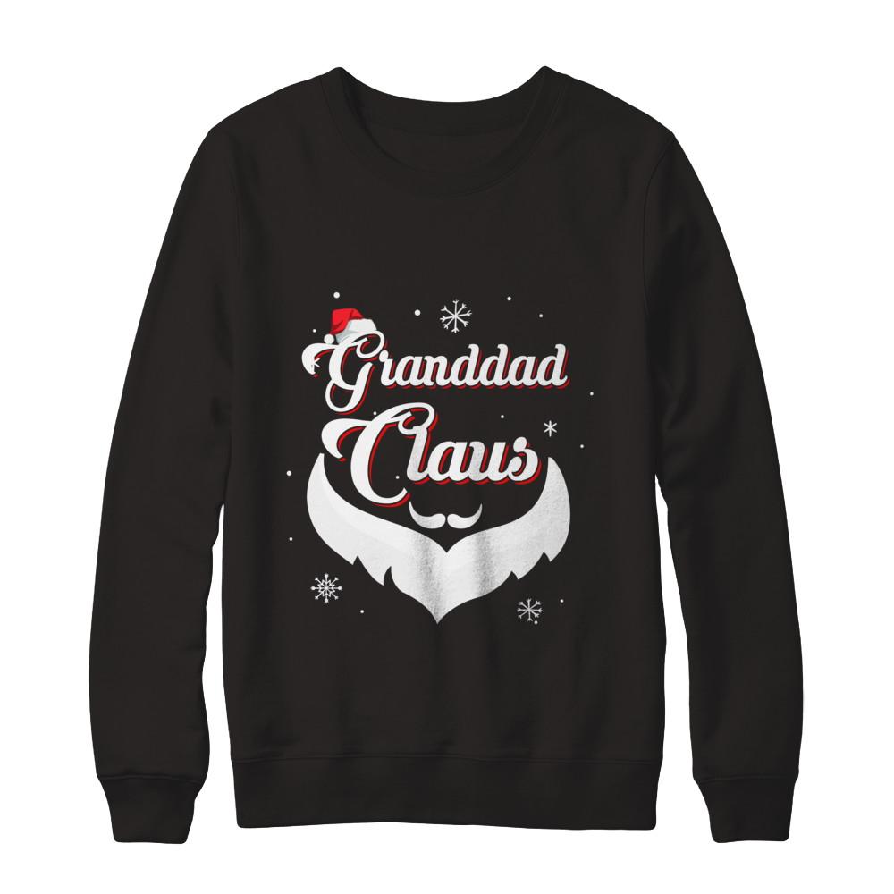 Santa Beard Matching Christmas Pajamas Granddad Claus-T-Shirt & Sweatshirt-Crewneck Sweatshirt-Black
