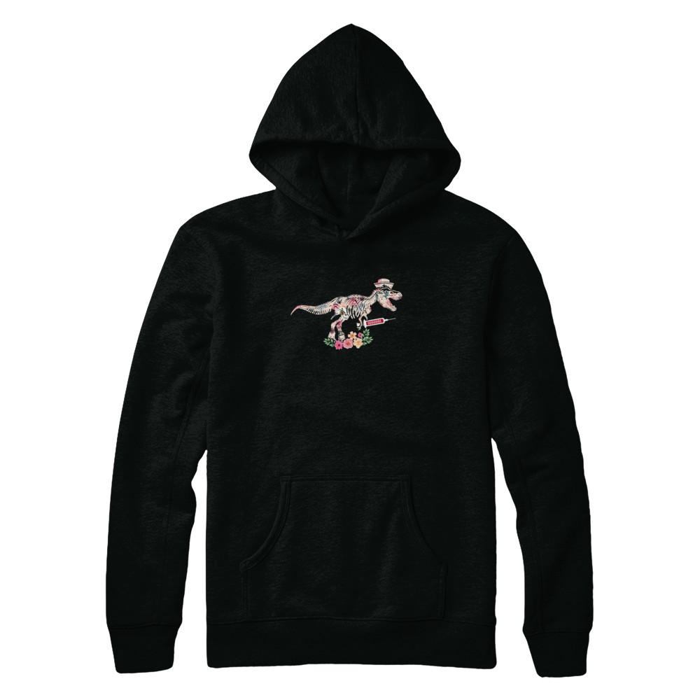 Nursing Nurse Saurus Dinosaur T-Rex-T-Shirt & Tank Top-Pullover Hoodie-Black