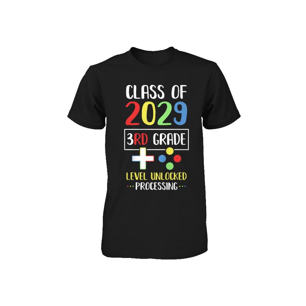 Class Of 2029 3rd Grade Level Unlock Gaming Back Go School Youth-Youth Shirt-Toddler T-Shirt-Black