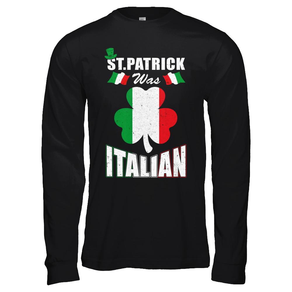 Vintage St Patrick Was Italian-T-Shirt & Hoodie-Long Sleeve T-Shirt-Black