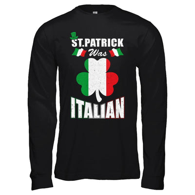 Vintage St Patrick Was Italian-T-Shirt & Hoodie-Long Sleeve T-Shirt-Black
