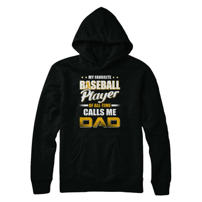 My Favorite Baseball Player Calls Me Dad Baseball-T-Shirt & Hoodie-Pullover Hoodie-Black
