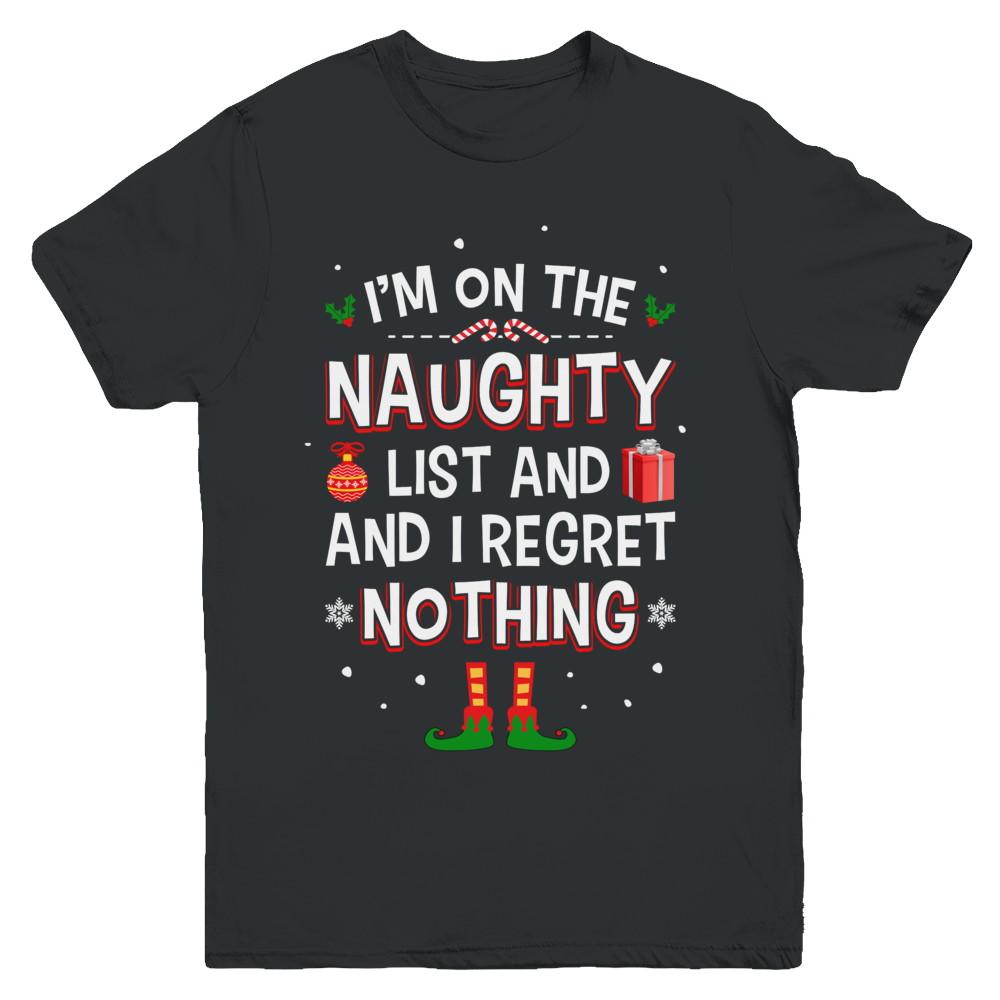 I'm On The Naughty List Funny Christmas Youth-Youth Shirt-Youth T-Shirt-Black