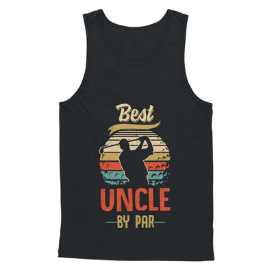Vintage Best Uncle By Par Fathers Day Funny Golf Gift-T-Shirt & Hoodie-Unisex Tank-Black