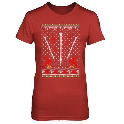 Santa Clarinet Ugly Christmas Sweater Gifts-T-Shirt & Sweatshirt-Women's T-Shirt-Red