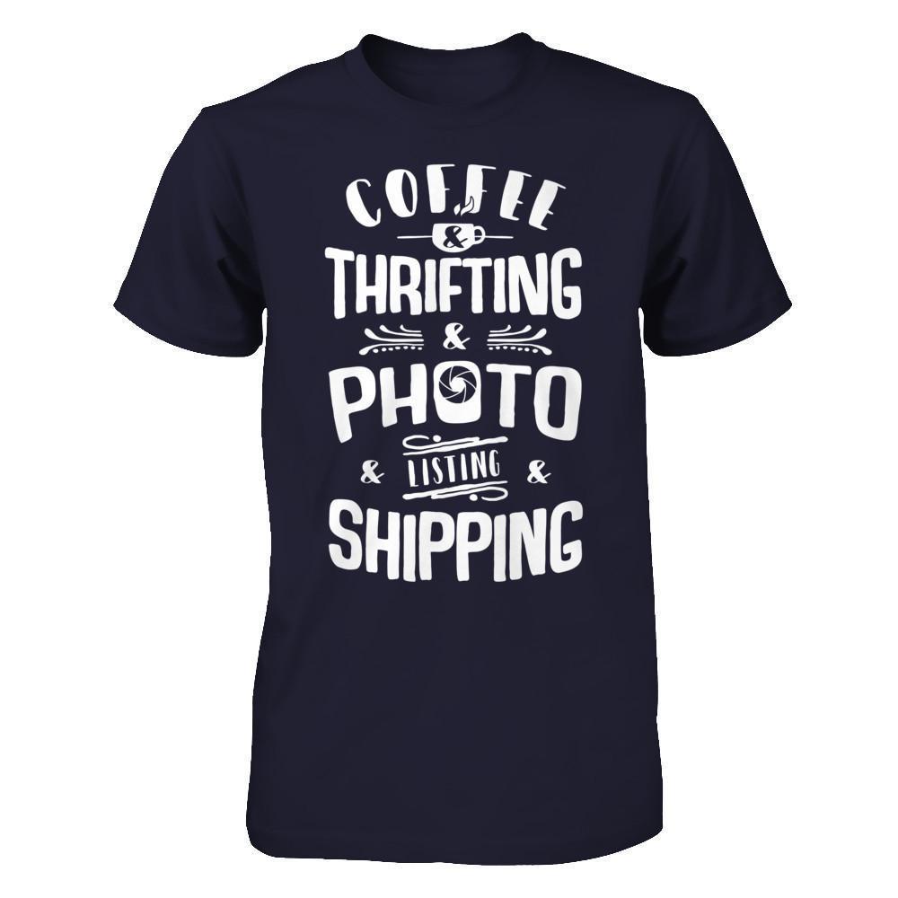 Coffee Thrifting Photos Listing Shipping-T-Shirt & Hoodie-Premium T-Shirt-Midnight Navy