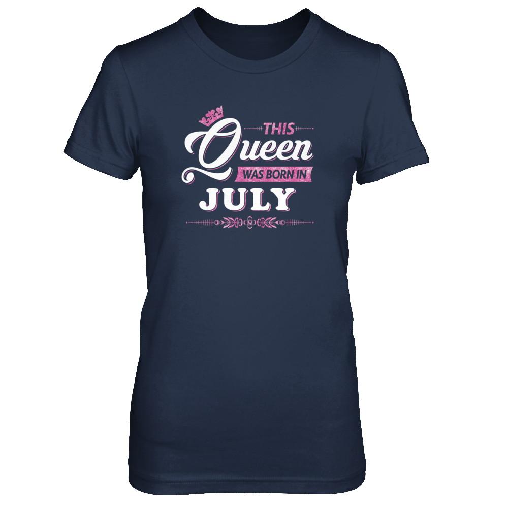 This Queen Was Born In July-T-Shirt & Tank Top-Women's T-Shirt-Navy