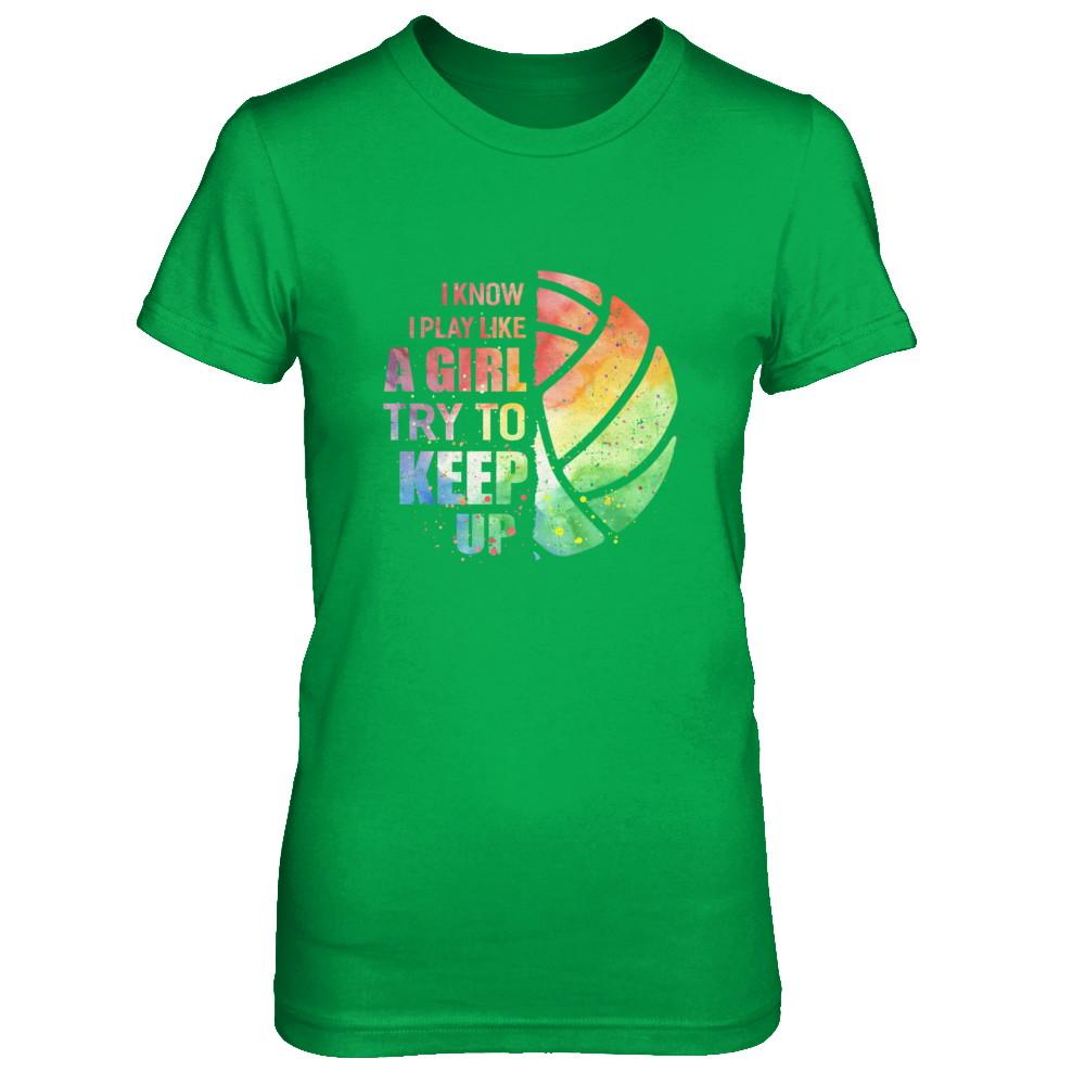 Yeah I Play Like A Girl Volleyball Girl-T-Shirt & Hoodie-Women's T-Shirt-Irish Green