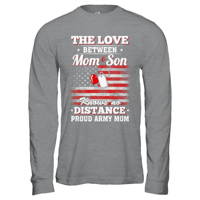 The Love Between Mom And Son Proud Army Mom-T-Shirt & Hoodie-Long Sleeve T-Shirt-Sport Grey