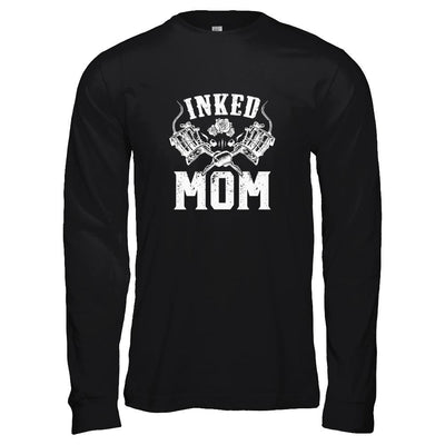 Inked Mom Rose Tattooed Tattoos Mothers Day-T-Shirt & Tank Top-Long Sleeve T-Shirt-Black