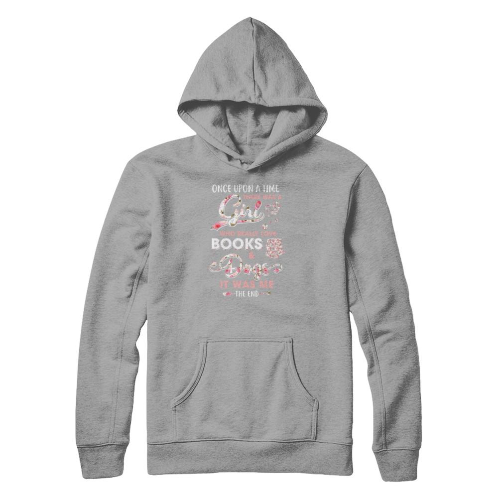 There Was A Girl Who Really Loved Books And Dogs-T-Shirt & Tank Top-Pullover Hoodie-Light Steel