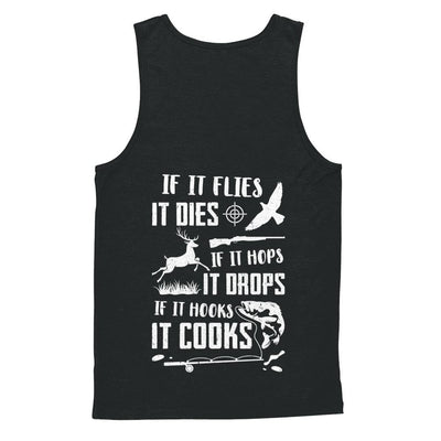 If It Flies If It Hops If It Hooks Funny Hunting Fishing-T-Shirt & Hoodie-Unisex Tank-Black