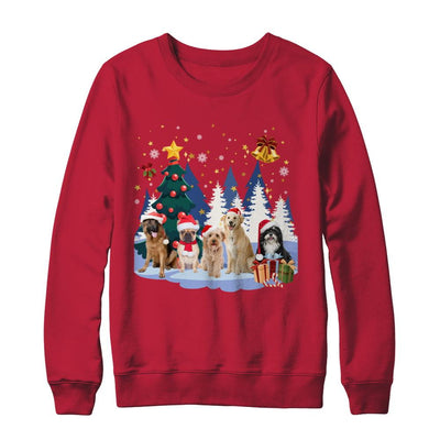 Cute Dogs Claus Christmas-T-Shirt & Sweatshirt-Crewneck Sweatshirt-Red