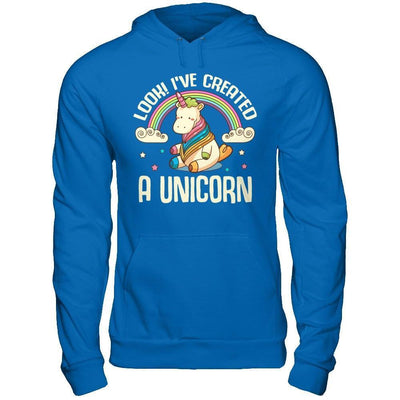 Look I've Created A Unicorn-T-Shirt & Hoodie-Pullover Hoodie-Royal