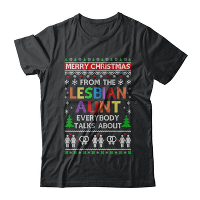 LGBT Merry Christmas From Lesbian Aunt Ugly Christmas Sweater-T-Shirt & Sweatshirt-Classic T-Shirt-Black