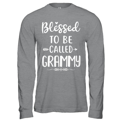 Funny Grandma Blessed To Be Called Grammy-T-Shirt & Hoodie-Long Sleeve T-Shirt-Sport Grey